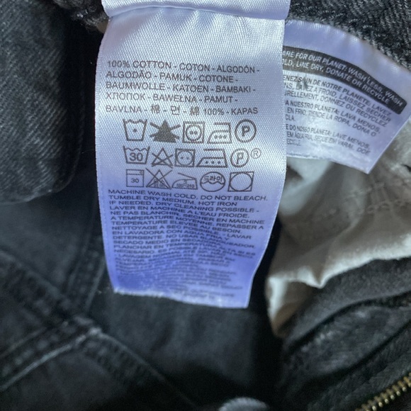 WASHED BLACK LEVI BALLOON LEG JEAN SZ 27x26 - Picture 3 of 7